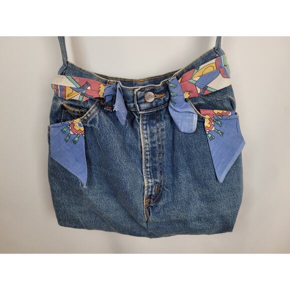 Vintage Denim Y2K  Shabby Chic Boho Crossbody Shoulder Strap Handbag - Picture 1 of 10